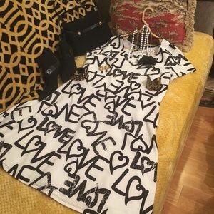 Black and white love dress